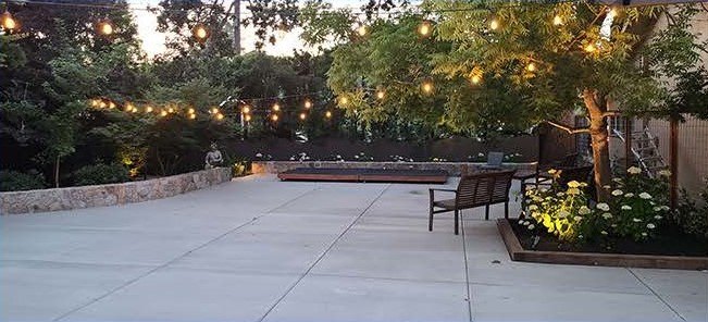 Garden ceremony space at the Napa Valley Center for Spiritual Living
