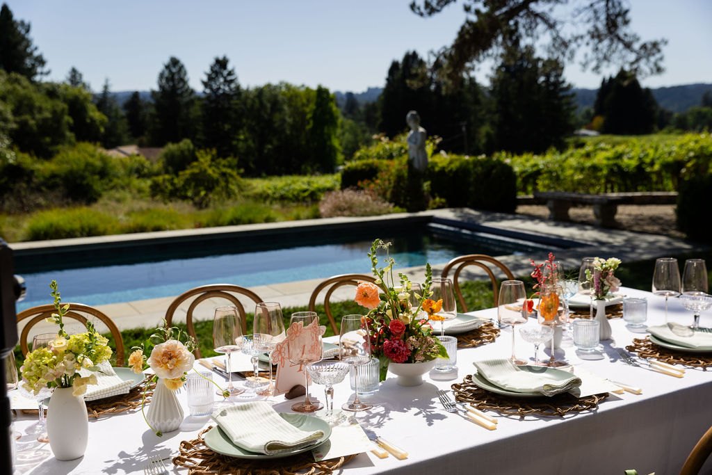 Vineyard, gardens and estate lawn at Dalya Estate in the Russian River Valley